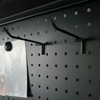 Dualshine 60PCS Black Pegboard Hooks 4 Inch, Peg Board Shelving Hook Metal Pegboard Display Hook Peg Wall Hook for 1/4’’ Spaced Pegboard, 0.2” Diameter Peg Board Peg for Garage Storage Organizer