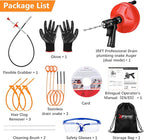 35 FT Plus Double Mode Drain Snake Tools, 13-in-1 Drain Auger for Sink and Drain Unblocking, Plumbing Snake for Kitchen, Bathrom and Shower Sink, Snake for Real DYIs[Upgraded 4.0]