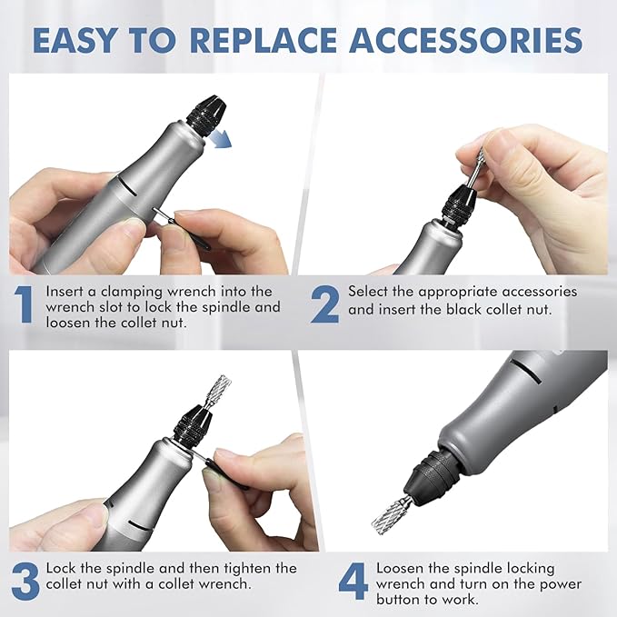 Mini Rotary Tool Kit with Copper Core Motor & 86 Accessories, Variable Speed 0-18,000 RPM, 3-24V Regulated Power for Engraving, Sanding, Polishing, Drilling, DIY Crafts