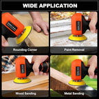 16.8V Cordless Electric Sander with 36PCS Sandpapers, 3500 RPM, 3.0Ah Battery, Lightweight & Compact Design for Wood, Metal, Paint Removal, and DIY Projects