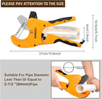 DOMINOX 2PCS PVC Pipe Cutter, Cuts up to 2-1/2" PEX, PVC, PPR, Plastic Hoses& Plumbing Pipes,Ratchet PVC Cutter Tool with SK5 Blade and Aluminum Alloy Body, 2PCS