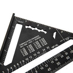 Beslands Aluminum 7-inch Rafter Square Carpenter Layout Tool Alloy Triangle Ruler Protractor （Imperial）