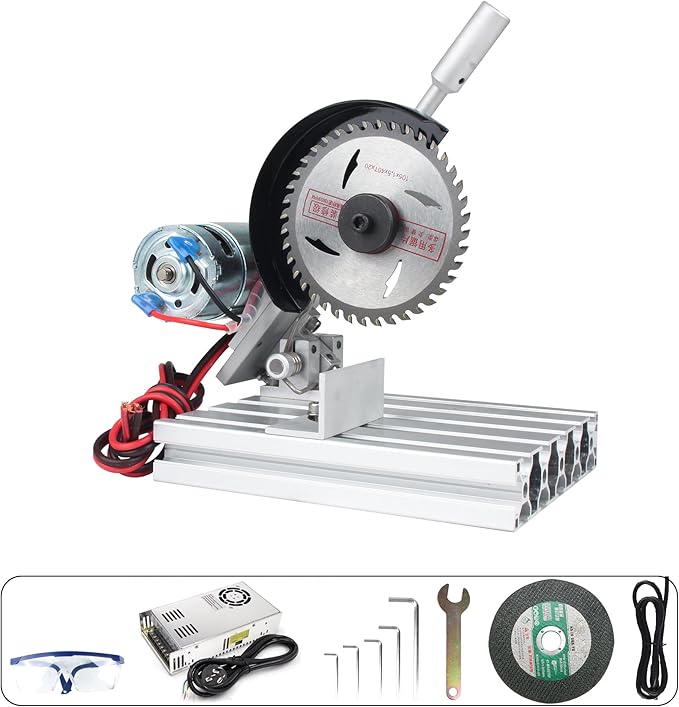 RATTMMOTOR 5" Mini Table Saw for Craft Q99-7 Multipurpose Portable Small Hobby Table Saw Cutting Machine 110V-220V, 0-45° Angle Adjustable, 997 Motor 18000RPM with 480W Power Supply for Crafts
