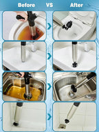 Toilet Plunger Drain Clog Remover Tool, High-Pressure Drain Snake Sink Plunger with Real-Time Barometer, Air Toilet Unclogger for Bathroom, Kitchen, Sinks and Clogged Pipe