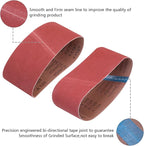 3 x 24 Sanding Belts, 3x24 Aluminum Oxide Sanding Belts for Belt Sander, 3 Each of 40/80/120/150/240/400 Assorted Grits Sanding Belts Assortment, 18 Pack(3x24in)