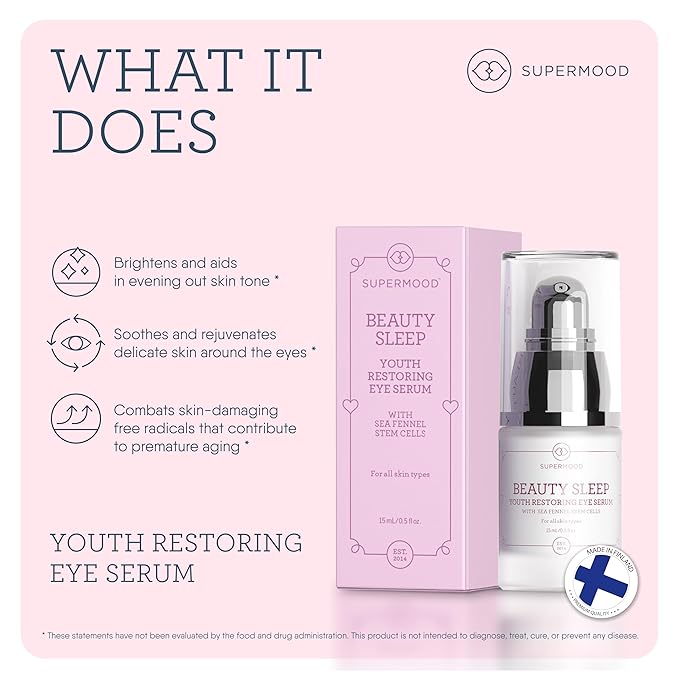 Overnight Eye Serum - Under Eye Serum for Night Time w. Hydrating Elderberry & Sea Fennel Stem Cells, Reduces Under-Eye Bags & Wrinkles, Anti-Aging Eye Serum-VeraVaultWomen