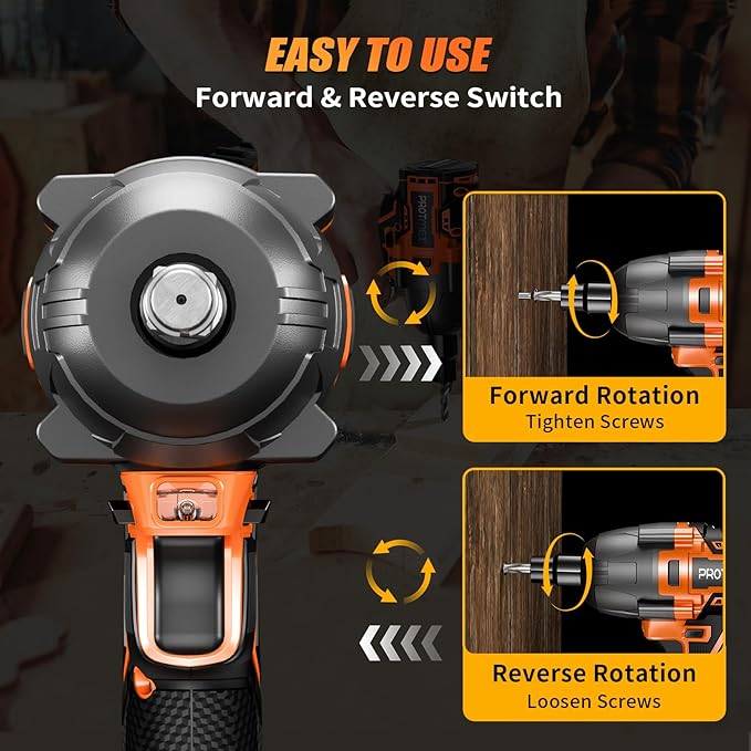 Cordless Impact Wrench, 900Ft-lbs (1200N.m) 1/2" Brushless Impact Gun, 21V High Torque Power Impact Driver, 2x4.0Ah Batteries Electric Impact Motor Variable Speeds for Family Car/Pickup Truck/Mower