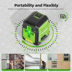 Laser Level with 47in Tripod Self Leveling, HUEPAR 98Ft Laser Level Green Line Laser Cross Line Laser Leveler Tool for Picture Hanging, Tile, Home Renovation, Indoor Project, Battery&Goggles Included