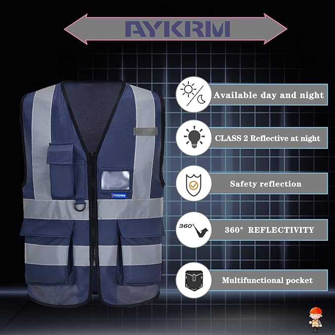 safety vest for women navy blue
