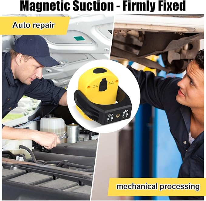 Retisee 2 Pcs 720 Lumens Magnetic Work Light USB Rechargeable LED Flashlight Portable Inspection Light for Car Repair Emergency Lighting Mechanics Workshop (Yellow)