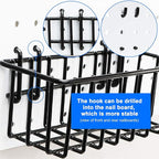 1/4 inch Extra Thick Pegboard Accessories Kit,Only Suitable for 1/4" Pegboard Board,Includes Three Baskets and Multiple Types of Pegboard Hooks,Metal Hooks for Hanging Storage(Black Baskets)