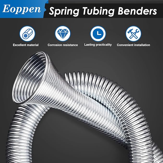 Spring Tubing Benders Kit 1/4, 3/8, 1/2, 5/8 and 3/4 Inch 5 in 1 Tube Bender Set for Copper, Brass, Aluminum and Thin Steel Tube