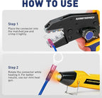 haisstronica Quick Change Jaws Crimping Tool for Heat Shrink Wire Connectors AWG 22-10 Ratcheting Wire Crimper & Terminals - H1