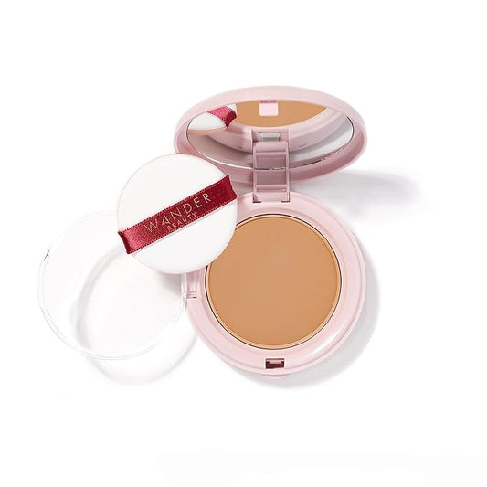 Wander Beauty Wanderlust Powder Foundation - Rich - Blurs and Evens Skin Tone - Perfects and Hydrates With Hyaluronic Acid, Aloe, Honeysuckle, & Vitamin E - Lightweight, Buildable Coverage - 0.31 oz-VeraVaultWomen