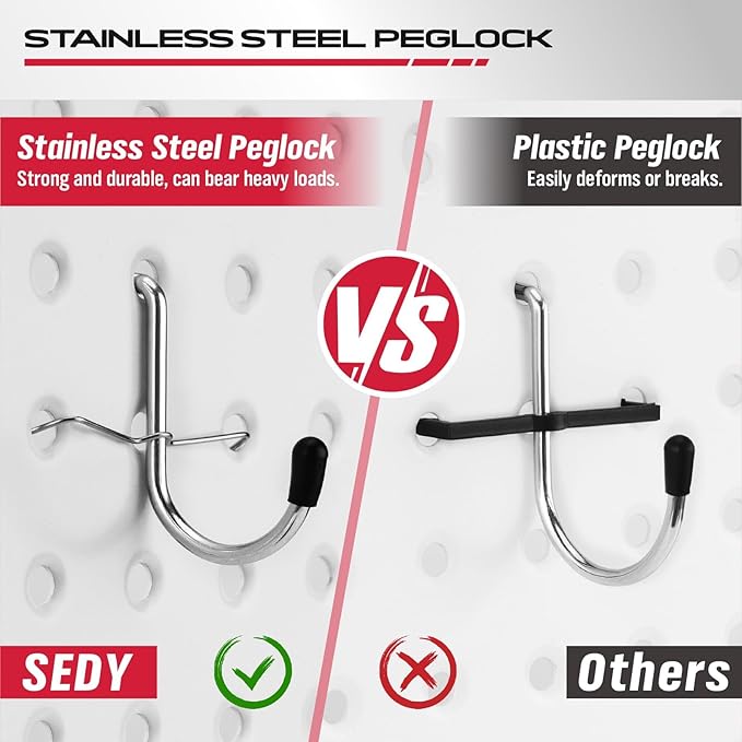 300-Piece Pegboard Hook Set, Pegboard Organizer Accessories for Hanging, Durable Metal Hooks for Tool Organization, Garage, Workshop, and Craft Storage