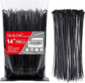 Zip Ties 14 inch (100 Pack), Black, 50lb Tensile Strength, UV Resistant Cable Ties for indoor and outdoor by SKALON