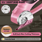 Cordless Electric Scissors,4V Rechargeable Cardboard Box Cutter Heavy Duty Fabric Scissor with Safety Lock & LED Light,Power Rotary Cutter for Leather Carpet Plastic Cutting,Sewing,Crafting