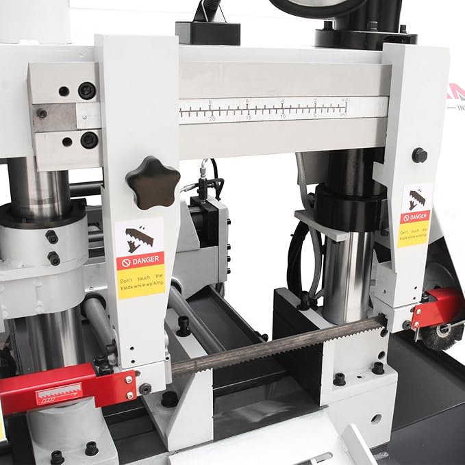 KAKA Industrial TBK-11B Double Column Band Saw, Hydraulic downfeed control, Variable Speed, Automatic Non-mitering Horizontal Bandsaw 11 inch capacity with 220V 3PH motor