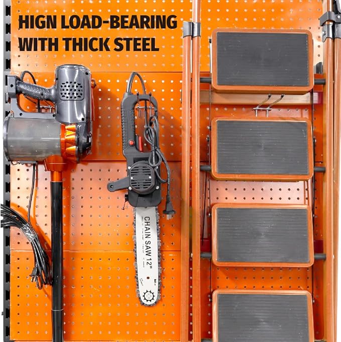 HUHOLE Double Arm Pegboard Hooks 4 Inch 10PC, Fit 1/4" Pegboard, Ideal Peg Board Tool Utility Hooks for Garage Organization, Wall Storage, Heavy Duty Tool Holder with Protecting Tip