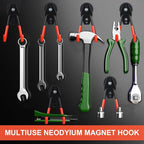 Landhoow Large Magnetic Hooks Heavy Duty Garage Magnet Hooks Strong Storage Utility Magnetic Hangers with Anti Slip Rubber Coating for Indoor and Outdoor Hanging(Orange,6 Pcs)