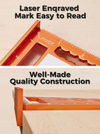 Mecurate 7-Inch Aluminum Alloy Rafter Square with 2-in-1 Carpentry Pencil - Durable Measuring and Marking Tool for Woodworking, Construction, and DIY Projects