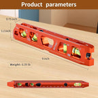 BETHEL 9 Inch Magnetic Torpedo Level with 4 Bubble Vials, V-Groove & Magnetic Rails, Orange Aluminum Alloy Construction