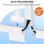 126in Cord Hider Kit, ZhiYo Cord Covers for Wall Mounted TV, Paintable Wire Cover for Cords, TV Cable Hider Wall Kit, Wall Cord Concealer, Cable Cover Wall Wire Management, 8xL15.7in W0.95in H0.55in