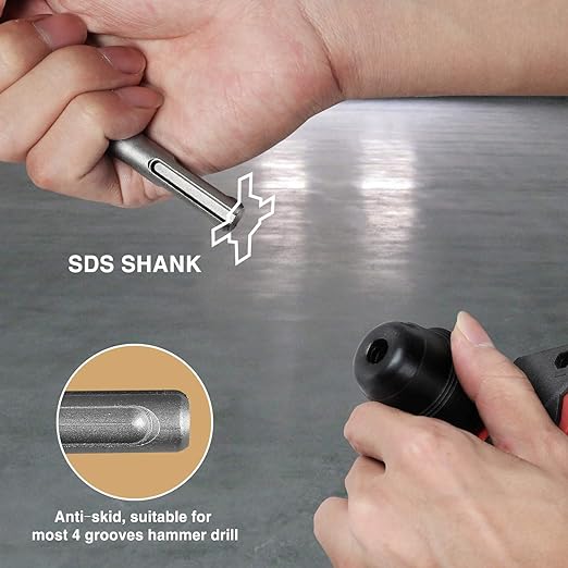 1-1/4 Inch x 18 Inch SDS Plus Rotary Hammer Drill Bit, Carbide Tipped for Brick, Stone, and Concrete (1-1/4" x 18")