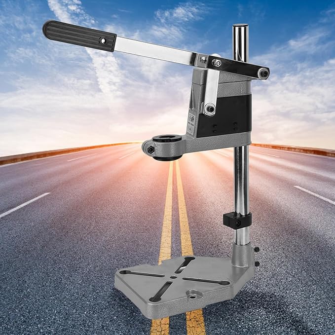 Drill Press Stand, Universal Bench Clamp Desktop Drill Holder Workbench Repair Tool with Single Hole Aluminum Heavy-duty Base
