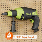 LIGHT DUST Utility Heavy Duty Pegboard Hooks - 8Pack Peg Board Accessories for Hanging Tools Fit 1/4" Peg Holes - Pegboard Organizer Large Tool Holders for Garage Workshop Shed