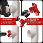 8Pcs Plastic Pipe Reamer Kit - Qoobly PVC Fitting Saver Compatible with 1/2" Drills - Pipe Reamer Tool for SCH40 Includes 1/2'' 3/4'' 1'' 1-1/4'' 1-1/2'' 2'' 3'' 4'' for PVC CPVC ABS Pipes Repairs