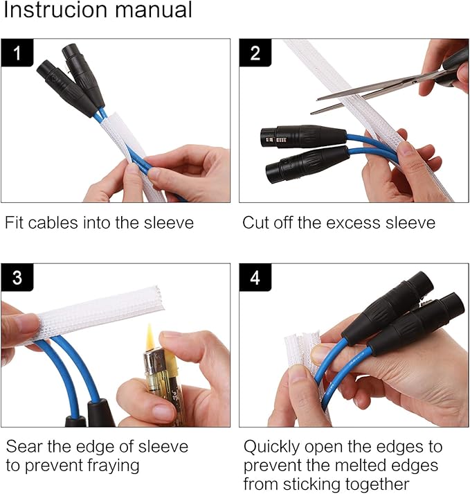 Alex Tech 10ft - 1/4 inch Cord Protector Wire Loom Tubing Cable Sleeve Split Sleeving for USB Cable Power Cord Audio Video Cable - Protect Cat from Chewing Cords - White