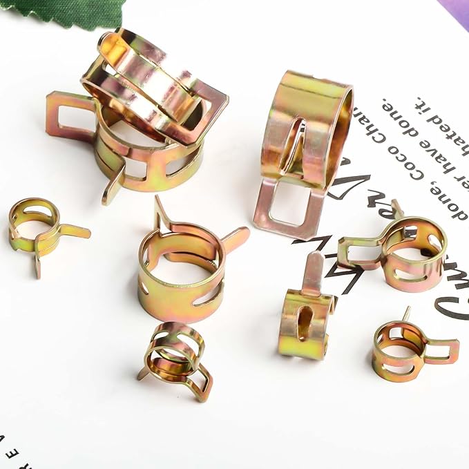 111pcs 6-22mm Spring Band Hose Clamp Kit,Tube Fastener Clips For Fuel Line Water Clamps