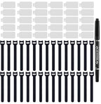 60 Pieces Cable Labels & Reusable Hook and Loop Fastening Ties Set - 30 Pieces Cord or Wire Labels & 30 Pieces Labels for Electronic Cords, Home & Office Cord Management