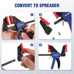 WORKPRO 6" Mini Bar Clamps for Woodworking, One-Handed Clamp/Spreader, Wood Clamps Set, Screw Change F Clamps with 50LBS Load Limit, 4 Pack