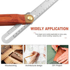 9 Inch T-Bevel Angle Finder Sliding Gauge, Adjustable Ruler Protractor with Hardwood Handle, Metric Marks