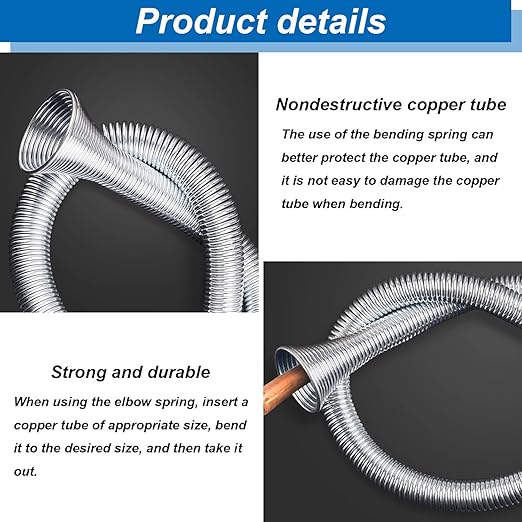 Tnisesm Spring Tube Bender Set 1/4'', 3/8'', 1/2'', 5/8'' and 3/4'' for Copper, Aluminum and Thin Wall Steel Tubing 13.7'' / 350mm Length