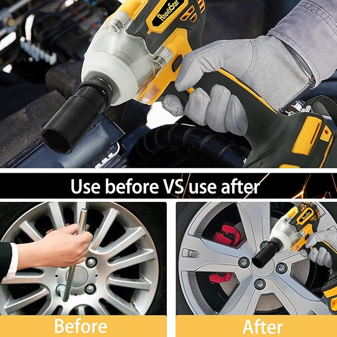 Rhovixster 1/2 Impact Gun, Cordless Impact Wrench Set, 1/2 Torque Impact, Brushless Motor High Torque Impact Guns with Battery and Charger