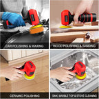 Cordless Sander, 3" Palm Sander with 16.8V 3.0Ah Li-ion Battery, 3500RPM Mini Polisher, 19 Accessories Sander Tool for Sanding/Polishing/Waxing/Cleaning