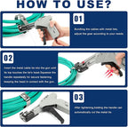 Zhushan Stainless Steel Cable Tie Gun, Auto Tighten & Cut Tool for 4.6–7.9mm Metal Ties, 4-Level Tension, Heavy-Duty & Easy to Use