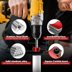 8Pcs Plastic Pipe Reamer Kit - Qoobly PVC Fitting Saver Compatible with 1/2" Drills - Pipe Reamer Tool for SCH40 Includes 1/2'' 3/4'' 1'' 1-1/4'' 1-1/2'' 2'' 3'' 4'' for PVC CPVC ABS Pipes Repairs