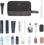 WANDF Travel Toiletry Bag for Men Large Toiletries Shaving Bag Water Resistant Hanging Dopp Kit Travel Accessories Bag for Women Men (Black)