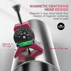 Magnetic Pipe Center Finder Tool, Y-Shape Pipefitter Gauge with Adjustable Dial Bubble Protractor, Fits 1-1/2" to 6" Pipes, 2.75" Centering Head for Accurate Pipe Layout