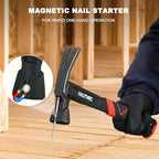 HAUTMEC 20 oz. One Piece Forged Framing Hammer With Straight Rip Claw Hammer, Milled Face, Shock-Absorbing Grip, with Magnetic Nail Holder, HT0371-HM