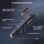 HARDELL Cordless Rotary Tool Kit 8V, 5-Speed Rotary Tool with Digital Display & Auto-Lock Chuck, Quick-Change Power Rotary Tool with Light for Drilling, Engraving, Pet Grooming, DIY Crafts