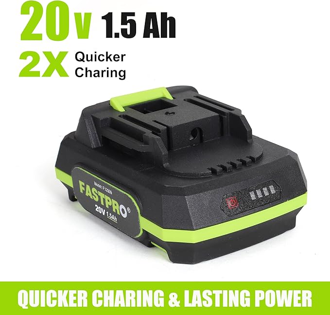 FASTPRO Cordless SDS Plus Rotary Hammer Drill Kit, 20V Brushless Multifunctional Hammer Drill Driver with 1.5Ah Battery, Including 10PCS Drill Bits & 4PCS SDS-Plus Drill Bits