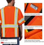 Dib Safety Reflective Mesh Vest ANSI Class 3, High Visibility with Pockets and Zipper, Made with 3M Reflective Tape, Orange S