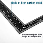 Professional 8x12 Inch Carpenter Square - Heavy-Duty Carbon Steel Framing Tool with Dual-Scale (Imperial/Metric), Rust-Resistant Right Angle Ruler for Carpentry, Roofing & Layouts