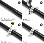 16Pcs 1 1/4 Inch Stainless Steel Conduit Clamps, Two Hole Strap U Bracket Rigid Pipe Strap Metal U Clamp Conduit Strap Tension Clips U-tube Clamp Heavy Duty