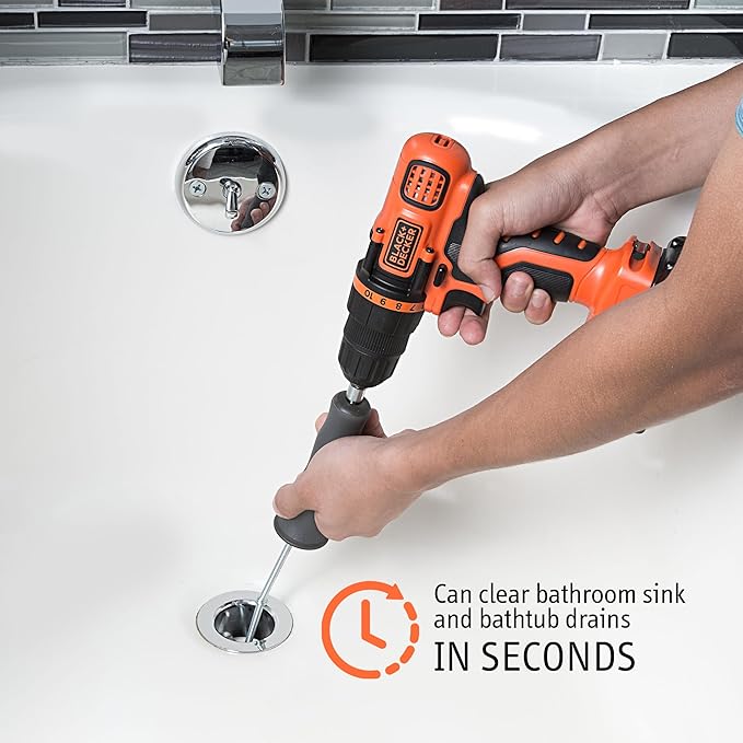 DSSNK070 Revolutionary Tub and Sink Snake Auger Clog Remover for Bathroom Drains, 42 Inch, Stainless